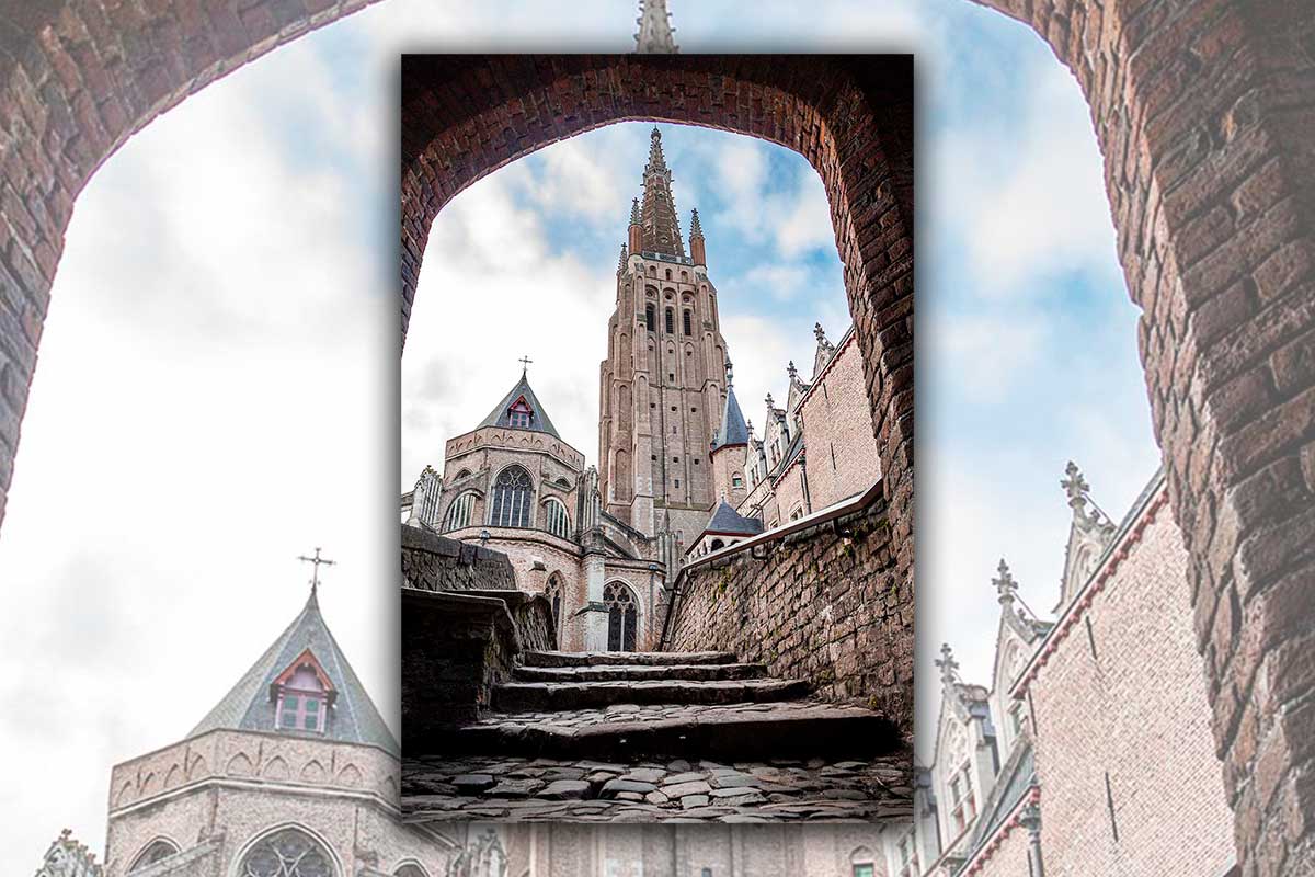 Doorkijkje bij Bonifaciusbrug, Brugge