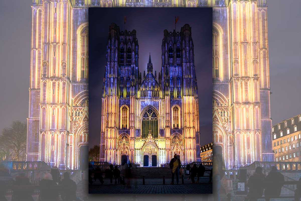 Bright Festival Brussel 2025 - Videomapping kathedraal II